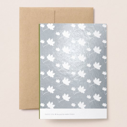 Pompoenen en vallend bladeren Thanksgiving Luxury Folie Kaarten (Met envelop)