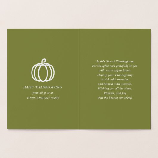 Pompoenen en vallend bladeren Thanksgiving Luxury Folie Kaarten (Binnen)