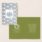 Pompoenen en vallend bladeren Thanksgiving Luxury Folie Kaarten (Display)
