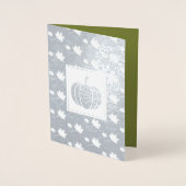 Pompoenen en vallend bladeren Thanksgiving Luxury Folie Kaarten (Voorkant)