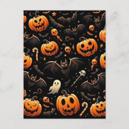 Pompoenen en vleermuizen briefkaart