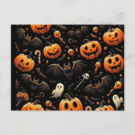 Pompoenen en vleermuizen feestdagenkaart