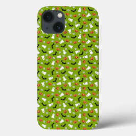 Pompoenen en vleermuizen groen thema Case-Mate iPhone case