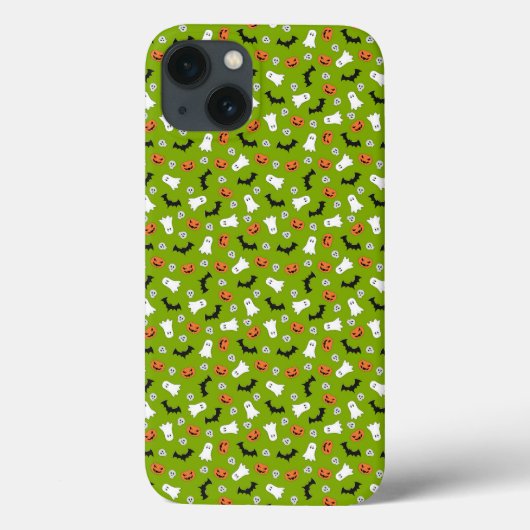 Pompoenen en vleermuizen groen thema Case-Mate iPhone case (Achterkant)