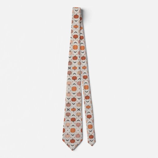 Pompoenen en Vleermuizen Halloween Patroon Stropdas (Voorkant)