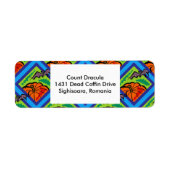 Pompoenen en vleermuizen in Adresetiketten van Pat Etiket (Voorkant)