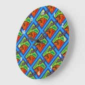 Pompoenen en Vleermuizen in patronen van Groen/Bla Grote Klok (Hoek)