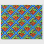 Pompoenen en vleermuizen in Pattern, Name, Hallowe Cadeaupapier (Vlak)