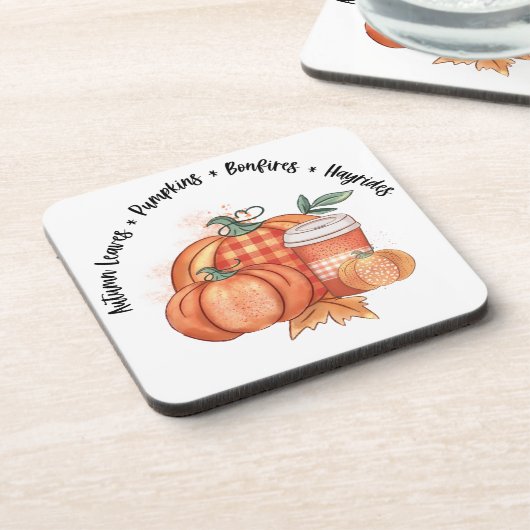 Pompoenen en vreugdevuren bier onderzetter (Linkerzijde)