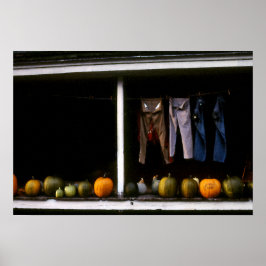 Pompoenen en waslijn Poster