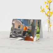 Pompoenen en Wicker Rocker - Martha's wijngaard Kaart (Gele Bloem)