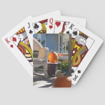 Pompoenen en Wicker Rocker - Martha's wijngaard