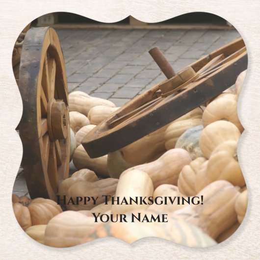 Pompoenen en Wielen Kartonnen Onderzetters (Voorkant)