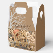 Pompoenen en wieltjes van de landelijke houten kar bedankdoosjes (Geopend)