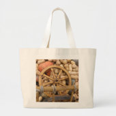Pompoenen en wieltjes van de landelijke houten kar grote tote bag (Voorkant)