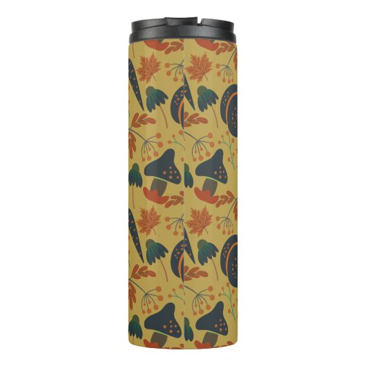 Pompoenen en wortelen naadloos patroon thermosbeker (Achterkant)