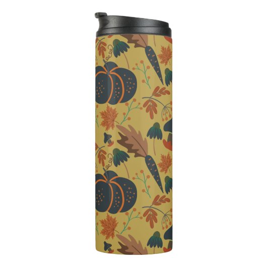 Pompoenen en wortelen naadloos patroon thermosbeker (Geroteerd rechts)
