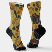 Pompoenen en wortelen naadloze patroonwikkelpap sokken (Gebogen)