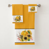 Pompoenen en zonnebloemen bad handdoek (Insitu)