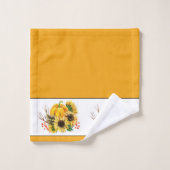 Pompoenen en zonnebloemen bad handdoek (Wasdoekje)
