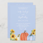 Pompoenen en Zonnebloemen Bruiloft uitnodiging (Voorkant / Achterkant)