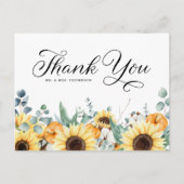 Pompoenen en Zonnebloemen Fall Wedding Dank u Briefkaart (Voorkant)