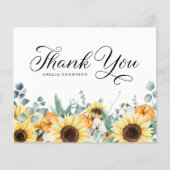 Pompoenen en Zonnebloemen Herfst Baby shower Dank (Voorkant)