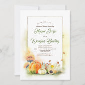 Pompoenen en Zonnebloemen Herfst Repetitie Diner Kaart (Voorkant)