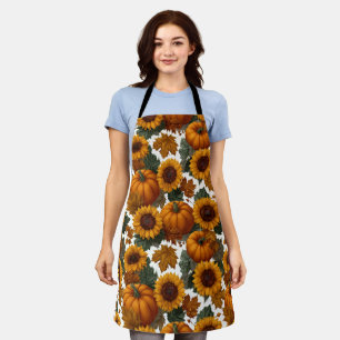 Pompoenen en zonnebloemen Herfstpatroon Schort