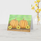 Pompoenen en zonnebloemen kaart (Gele Bloem)