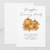 Pompoenen en Zonnebloemen Pompoen Carving Party Kaart (Voorkant / Achterkant)