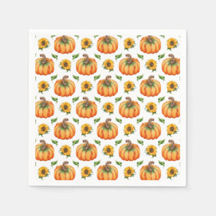 Pompoenen en zonnebloemen servet
