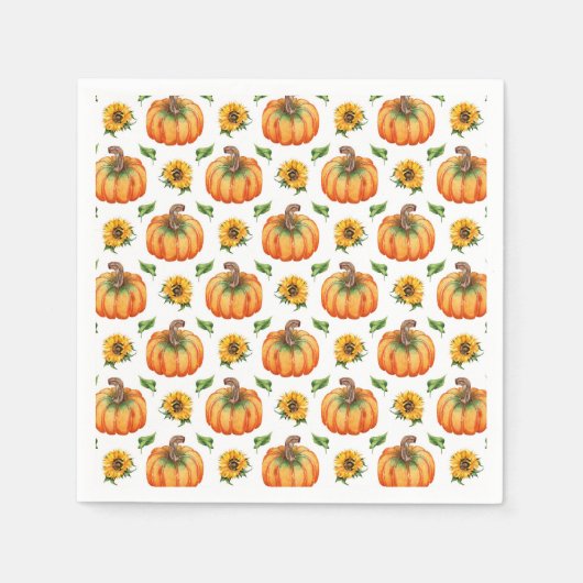 Pompoenen en zonnebloemen servet (Voorkant)