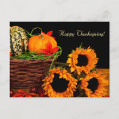 Pompoenen en zonnebloemen Thanksgiving Briefkaarte Briefkaart (Voorkant)