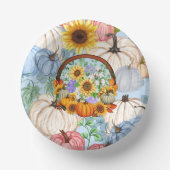 Pompoenen en zonnebloemen voor Herfst Papieren Kommen (Voorkant)
