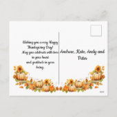 Pompoenen esdoorn bomen laat Happy Thanksgiving Feestdagenkaart (Achterkant)