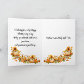 Pompoenen esdoorn bomen laat Happy Thanksgiving Kaart (Binnen)