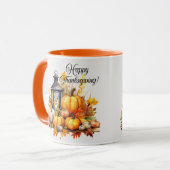 Pompoenen esdoorn boom bladeren Lamp Thanksgiving Mok (Voorkant links)