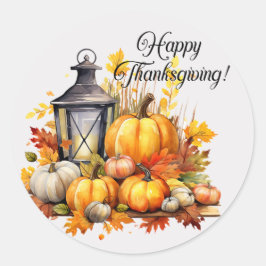 Pompoenen esdoorn boom bladeren Lamp Thanksgiving Ronde Sticker