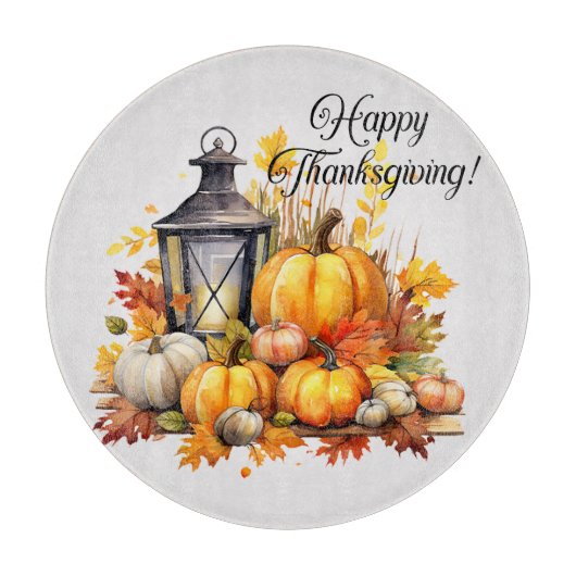 Pompoenen esdoorn boom bladeren Lamp Thanksgiving Snijplank (Voorkant)