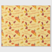 Pompoenen & Fall Bladeren Thanksgiving Naadloze Gi Cadeaupapier (Vlak)