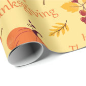 Pompoenen & Fall Bladeren Thanksgiving Naadloze Gi Cadeaupapier (Rol Hoek)
