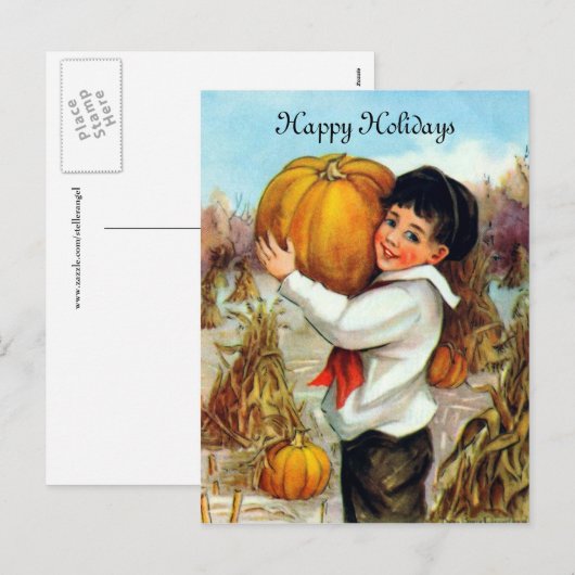  pompoenen feestdagenkaart (Voorkant / Achterkant)