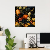 Pompoenen Floral Art Poster (Thuiskantoor)