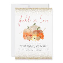 Pompoenen Florals Gold Glitter Herfst in Love Wedd