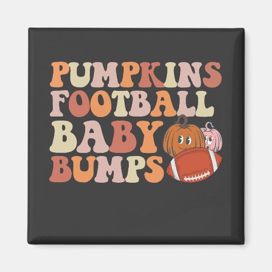 Pompoenen Football Baby Bumps Zwangerschap Moeder Magneet (Voorkant)