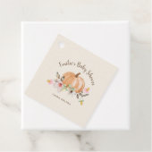 Pompoenen & Fopspenen Bloemen Herfst Baby shower Bedankjes Labels (In situ)
