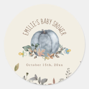 Pompoenen Fopspenen Herfst Boy Baby shower Ronde Sticker