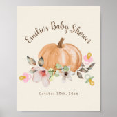 Pompoenen & Fopspenen Meisje Baby shower Welkom Poster (Voorkant)