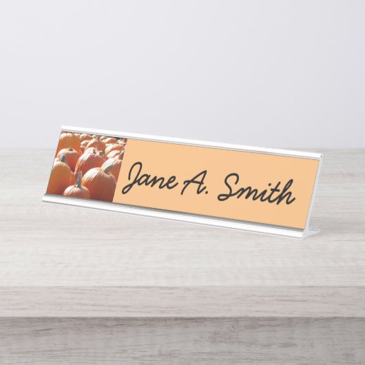 Pompoenen Foto voor Herfst, Halloween of Thanksgiv Bureau Naambordje (Voorkant)